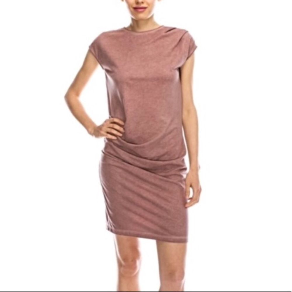 Relaxed Fit Overdye Gathered Ruched Stretch Dress - Picture 3 of 7